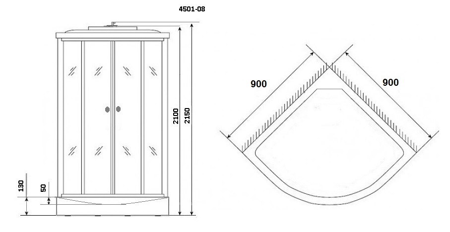 Душевая кабина Niagara Eco NG-4501-14 90х90 купить в интернет-магазине Sanbest