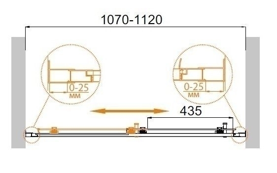 Душевая дверь Cezares MOLVENO-BF-1 110 купить в интернет-магазине Sanbest