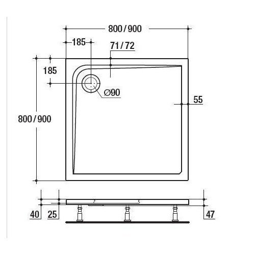 Душевой поддон Ideal Standard Ultra Flat K517201 80x80 купить в интернет-магазине Sanbest