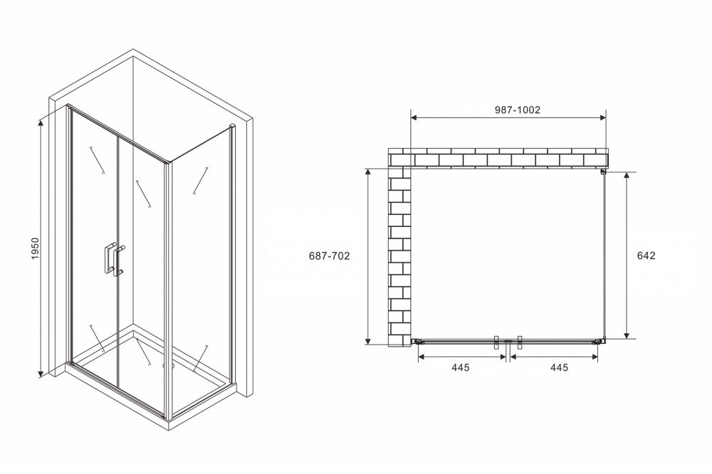 Душевой уголок Abber Sonnenstrand AG04100BC-S70B 100x70 купить в интернет-магазине Sanbest