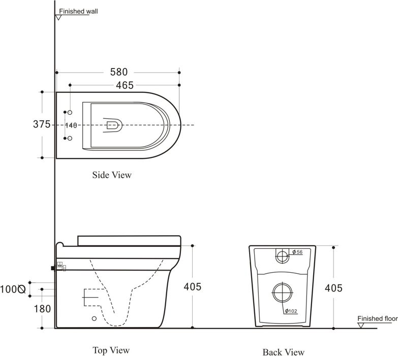 Приставной унитаз Aquanet Rimless Nova-F BL-101N-FST с крышкой микролифт, безободковый купить в интернет-магазине Sanbest