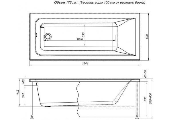 Гидромассажная ванна Aquanet Bright Energy 165x70 230255 с к/с купить в интернет-магазине Sanbest