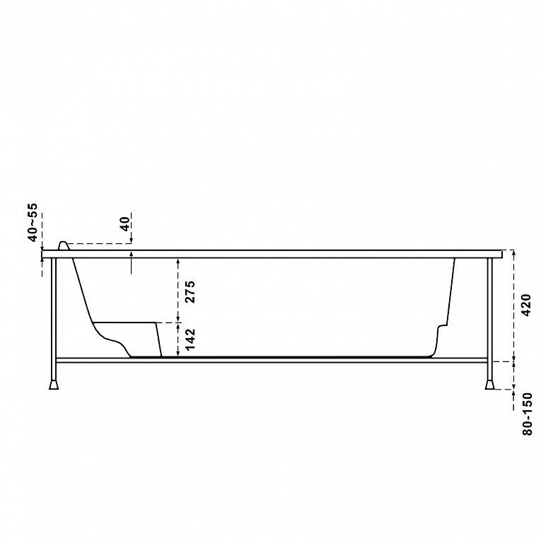 Ванна BAS Мартиника 160x85 купить в интернет-магазине Sanbest