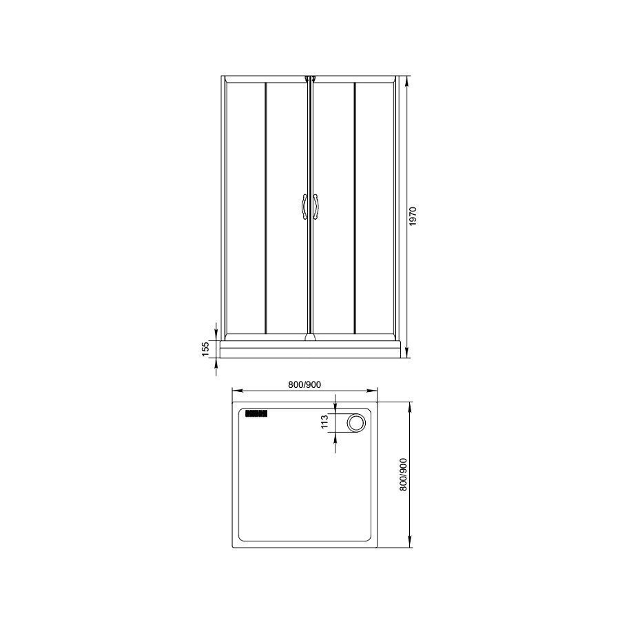 Душевой угол Aquanet AQ8 90x90 купить в интернет-магазине Sanbest