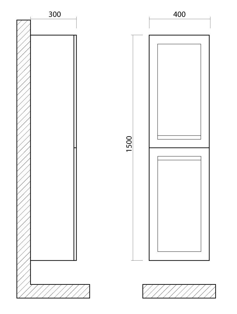 Шкаф подвесной Art&Max PLATINO 40 светло-серый матовый для ванной в интернет-магазине сантехники Sanbest