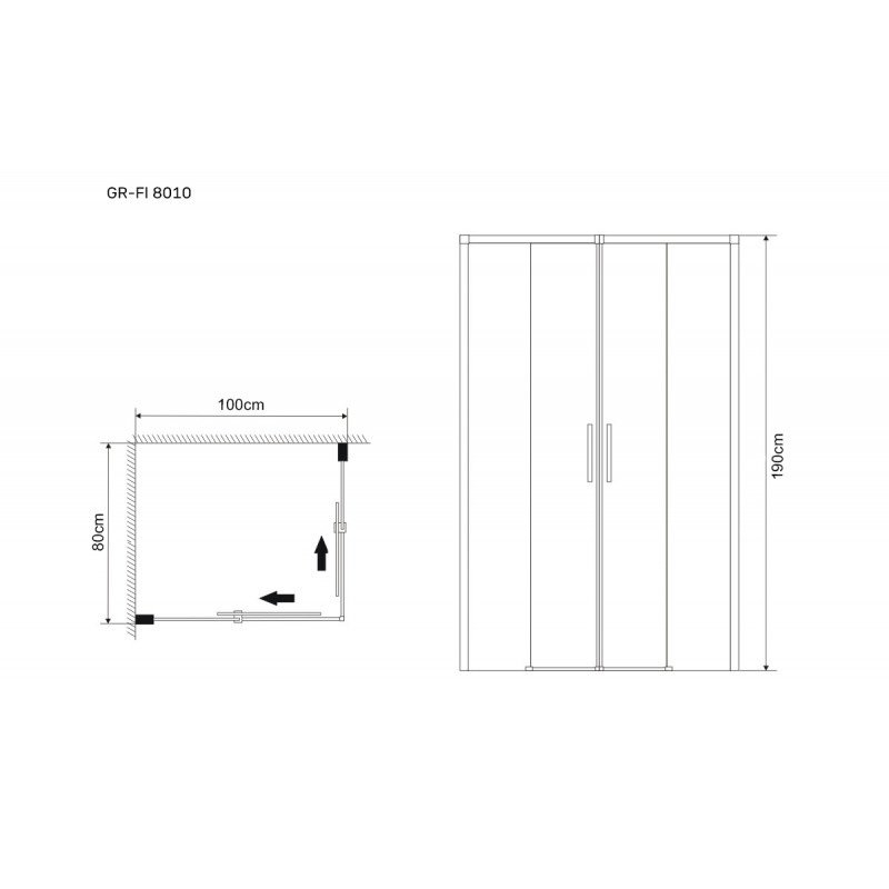 Душевой уголок Grossman Fly GR-8010Fl 80х100 купить в интернет-магазине Sanbest