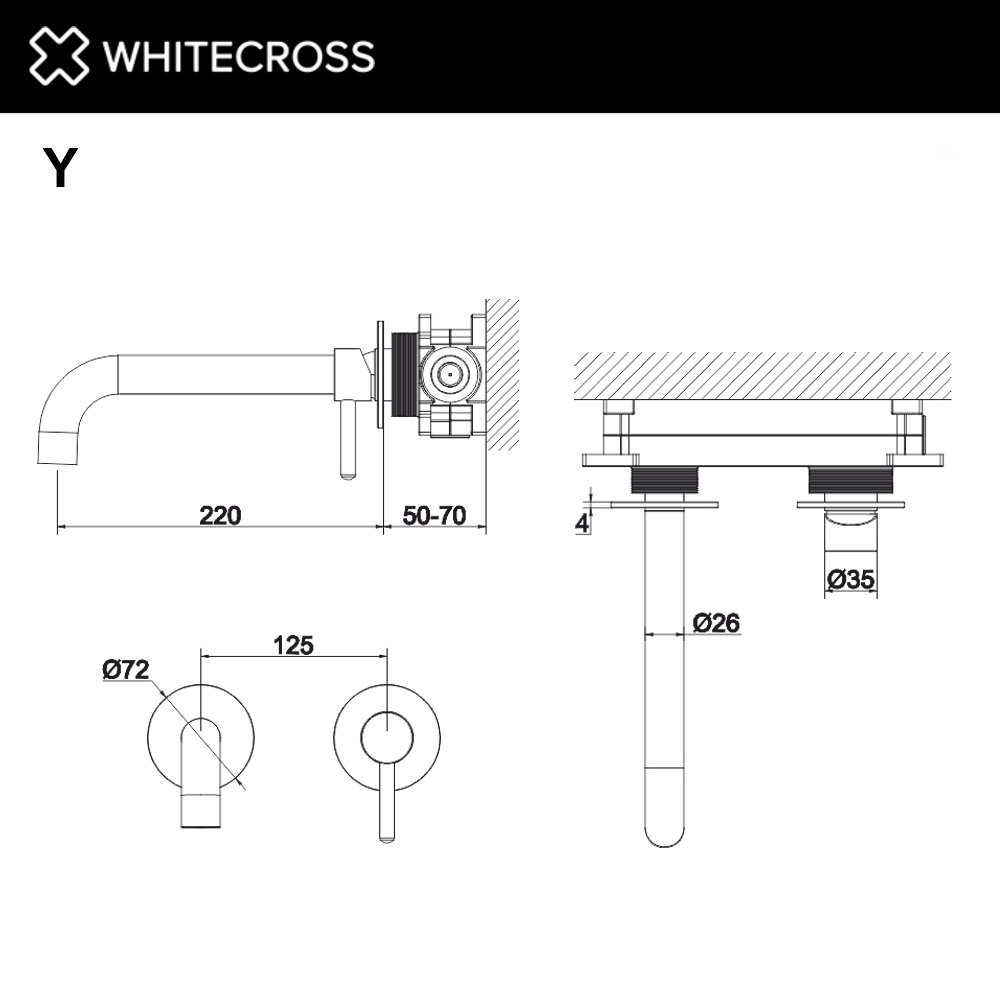 Смеситель для раковины WhiteCross Y Y1215BL черный матовый купить в интернет-магазине сантехники Sanbest
