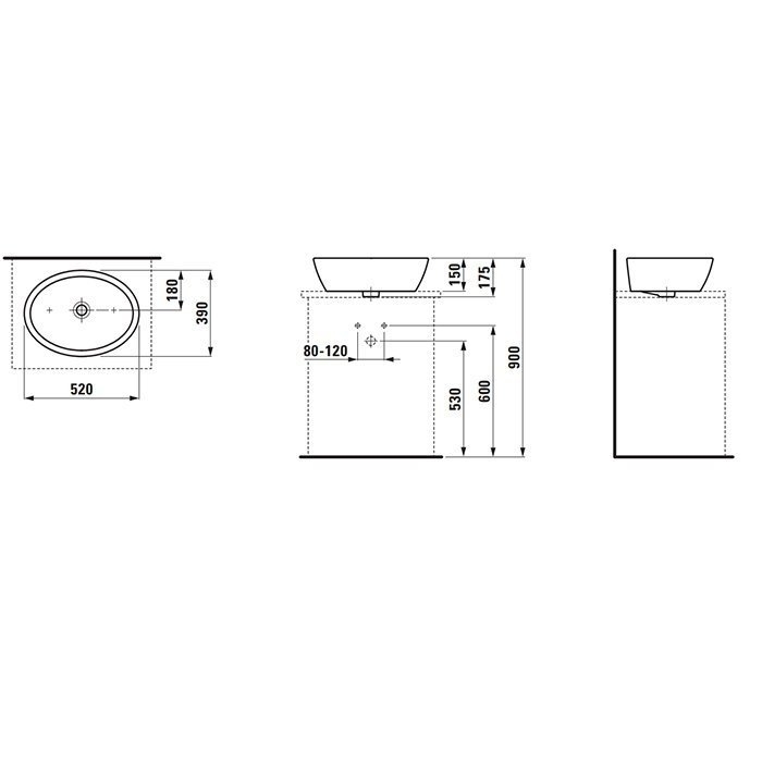 Раковина-чаша Laufen Pro 8.1296.4.000.109.1 купить в интернет-магазине Sanbest