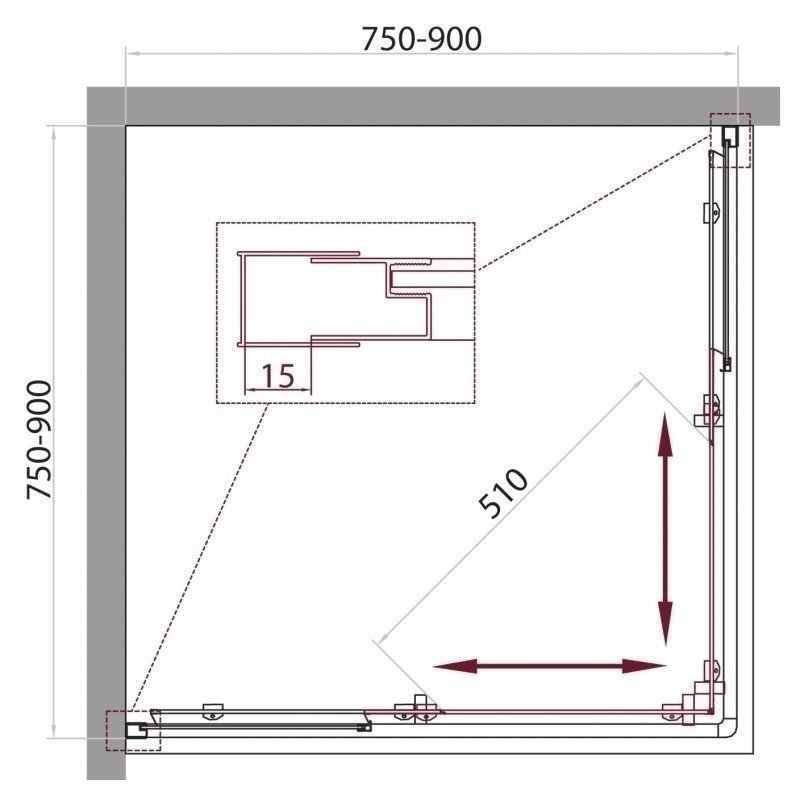 Душевой угол BelBagno UNIQUE-A-2-75/90 P купить в интернет-магазине Sanbest