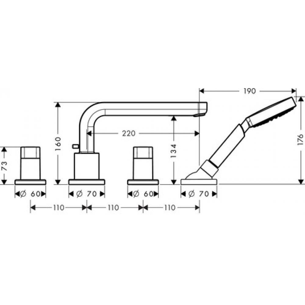 Смеситель для ванны Hansgrohe Metris S 31447000 купить в интернет-магазине сантехники Sanbest