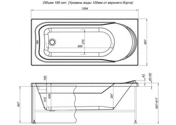 Акриловая ванна Aquanet West с г/м Sport 160x70 купить в интернет-магазине Sanbest