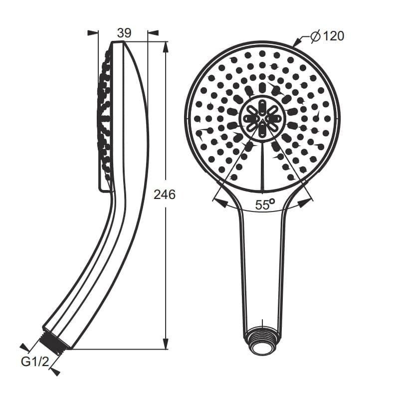 Ручной душ Ideal Standard Idealrain B9405AA купить в интернет-магазине сантехники Sanbest