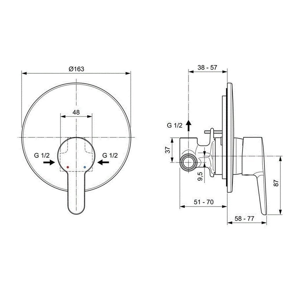 Смеситель для душа Ideal Standard Sesia A6944AA купить в интернет-магазине сантехники Sanbest