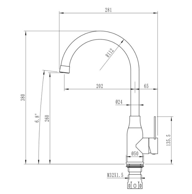 Смеситель для кухни 35k MIXLINE MLSS-0321 купить в интернет-магазине сантехники Sanbest