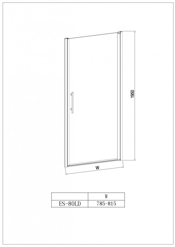 Душевая дверь Esbano ESDN80LDR 80 хром купить в интернет-магазине Sanbest