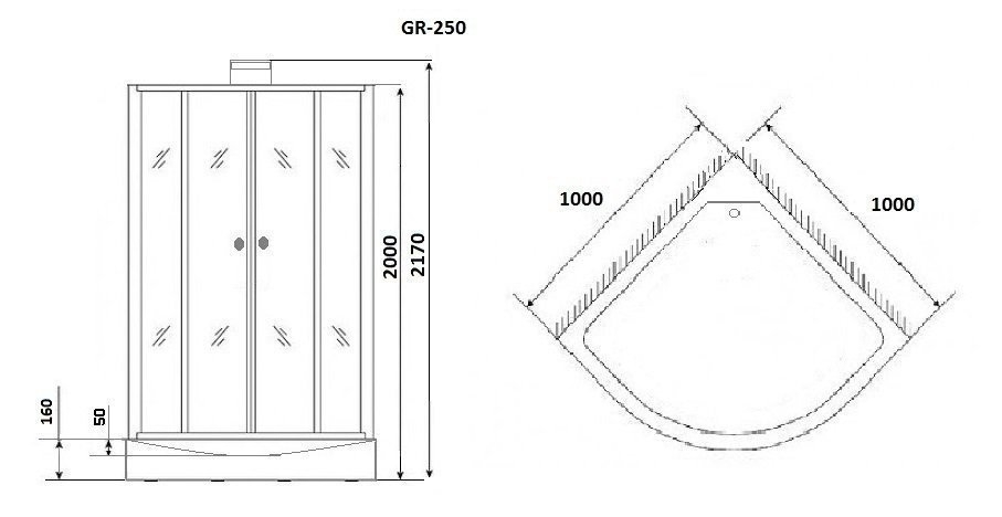 Душевая кабина GROSSMAN GR250 100x100 купить в интернет-магазине Sanbest