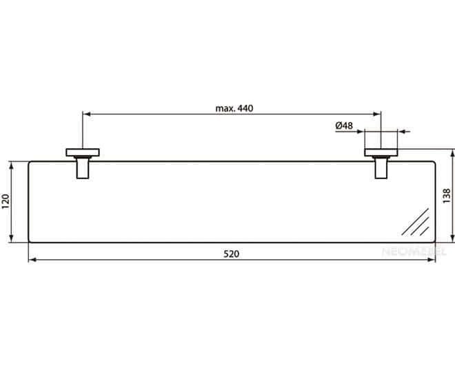 Полочка Ideal Standard IOM A9125AA 52 прозрачная купить в интернет-магазине сантехники Sanbest