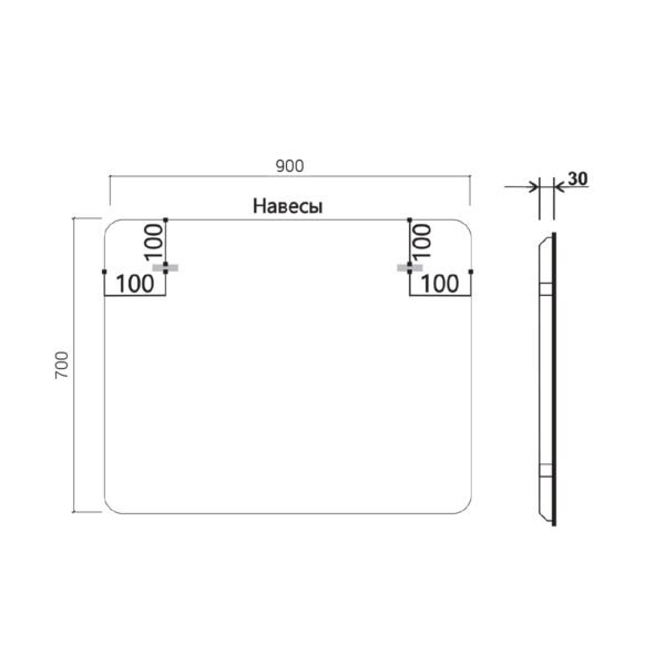 Зеркало LED Vincea VLM-3MA900 90×70 в ванную от интернет-магазине сантехники Sanbest