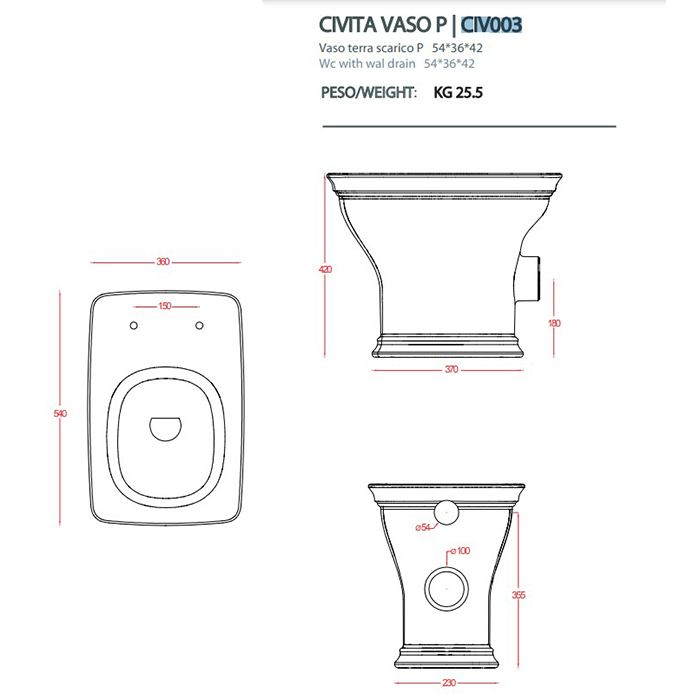 Унитаз напольный Artceram CIVITAS CIV003 01 00 белый купить в интернет-магазине Sanbest