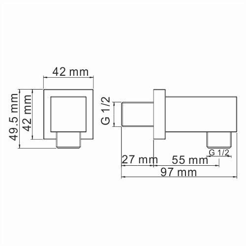 Подключение для шланга WasserKRAFT A089 купить в интернет-магазине сантехники Sanbest