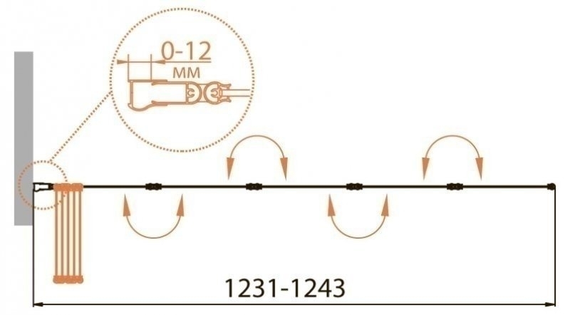 Шторка для ванны Cezares RELAX-V-5 120 купить в интернет-магазине Sanbest