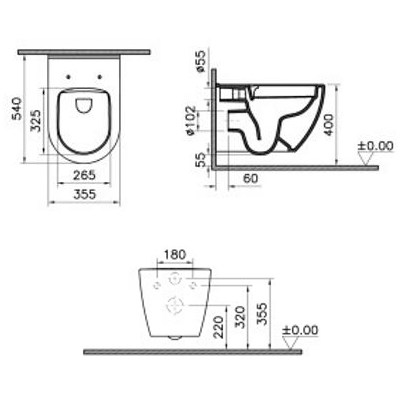 Унитаз подвесной VitrA Mia Round 7510B003-0075 белый, безободковый купить в интернет-магазине Sanbest