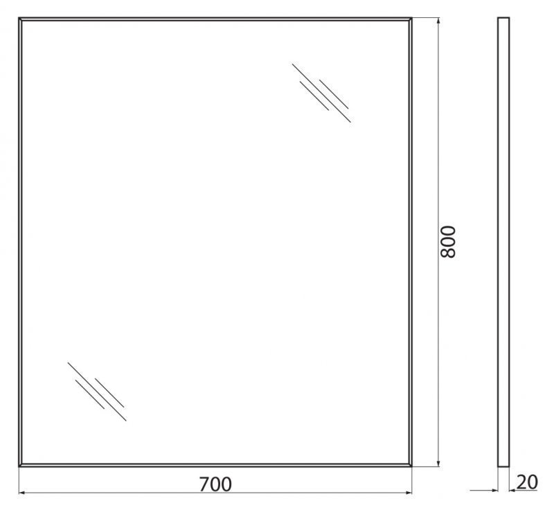 Зеркало BelBagno SPC-AL-700-800 в ванную от интернет-магазине сантехники Sanbest