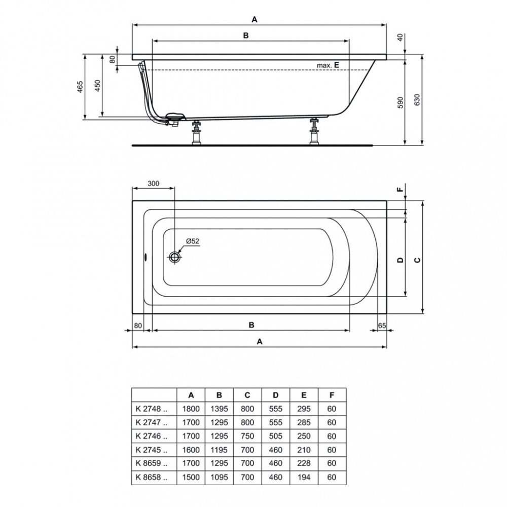 Акриловая ванна Ideal Standard Hotline 150x70 купить в интернет-магазине Sanbest