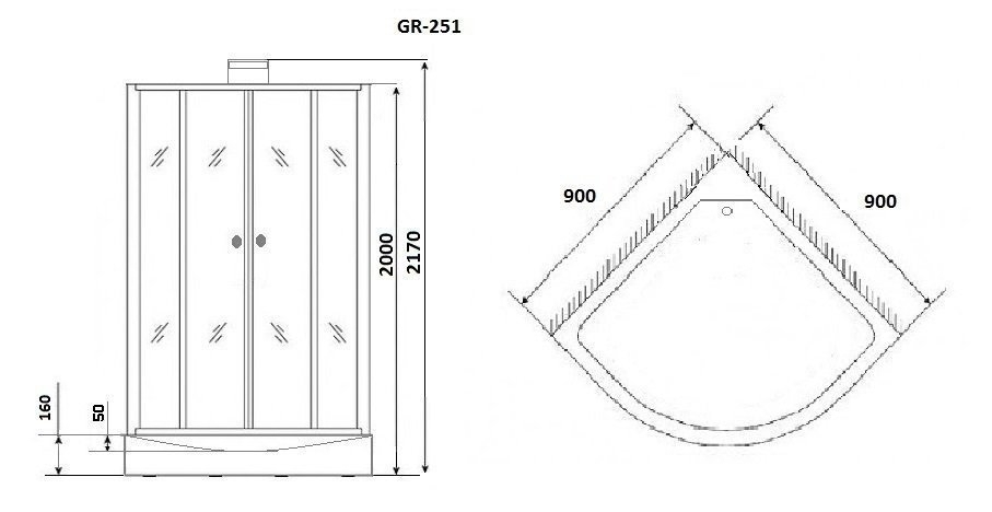 Душевая кабина GROSSMAN GR251 90x90 купить в интернет-магазине Sanbest