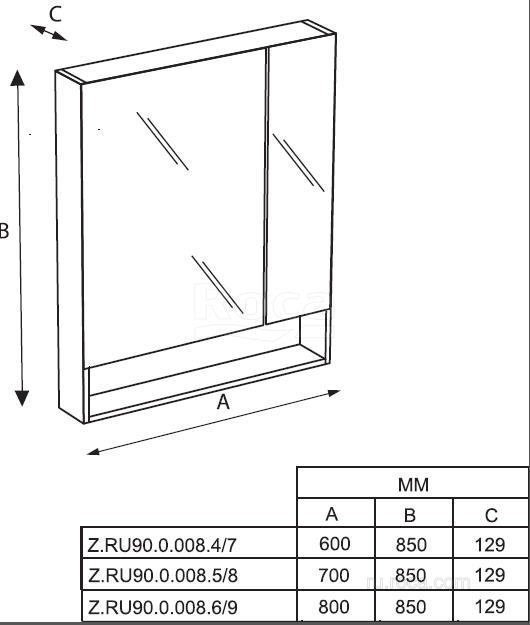 Зеркальный шкаф Roca The Gap ZRU9302752 70 фиолетовый в ванную от интернет-магазине сантехники Sanbest