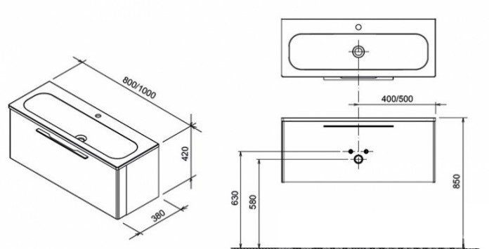 Тумба с раковиной Ravak Ring SD 800 белая для ванной в интернет-магазине Sanbest