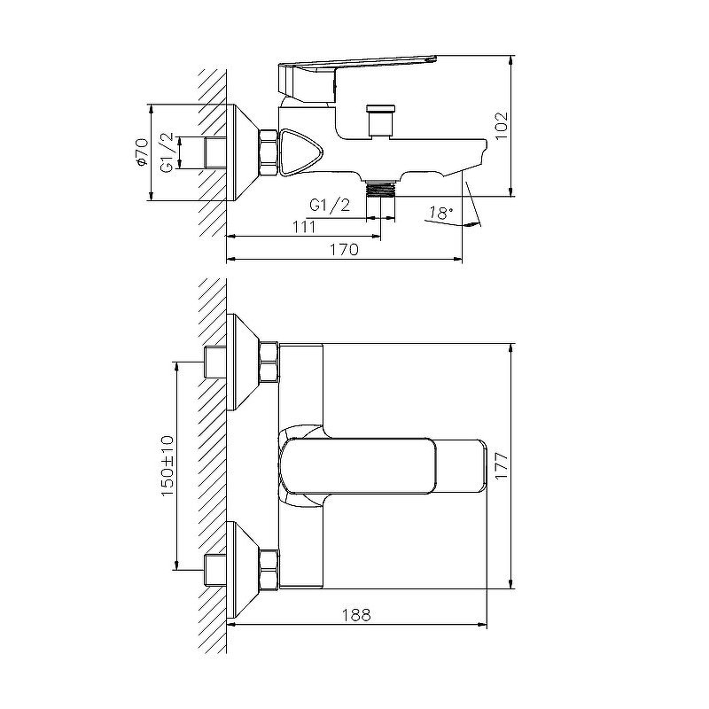 Смеситель для ванны Koller Pool Style SL0100 купить в интернет-магазине сантехники Sanbest