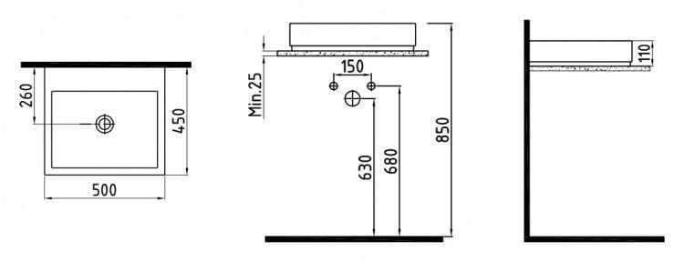 Раковина Bien Infinitum INLG05001VD1W5000 купить в интернет-магазине Sanbest