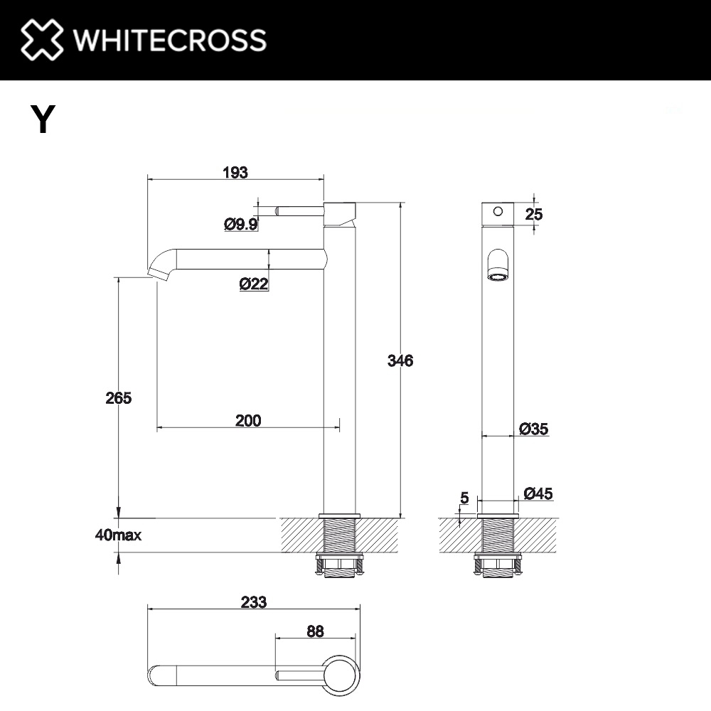 Смеситель для раковины WhiteCross Y Y1213GL золото купить в интернет-магазине сантехники Sanbest