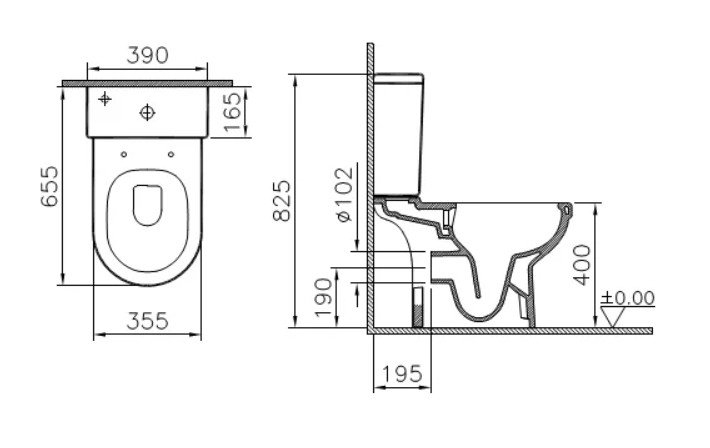 Унитаз-компакт Vitra S50 Open-back 9797B003-7204 купить в интернет-магазине Sanbest