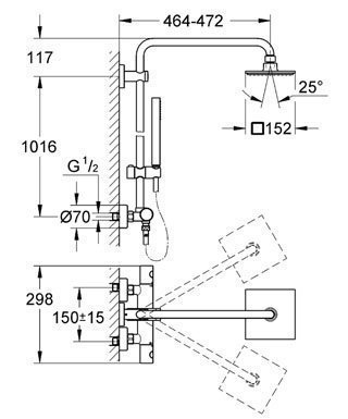 Душевая система Grohe Euphoria Cube 27932 000 купить в интернет-магазине сантехники Sanbest