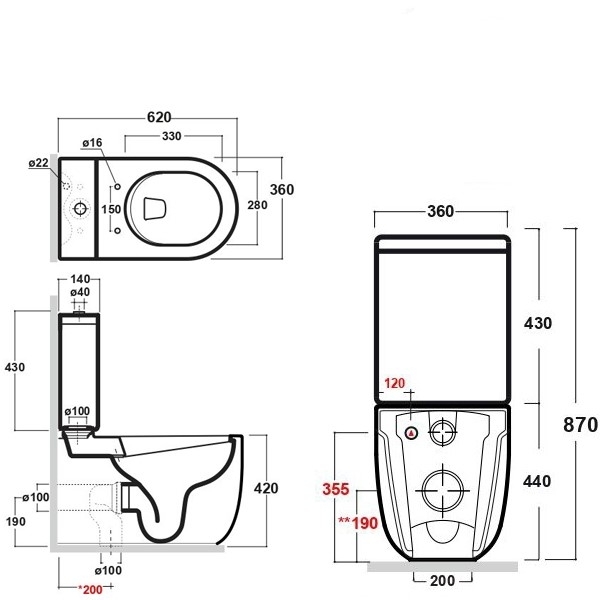 Унитаз-компакт Bien VOKHA MDKD063N1VP0W5SZ0 белый, с крышкой микролифт, с бачком, безободковый купить в интернет-магазине Sanbest