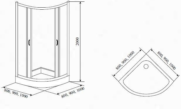 Душевой уголок TIMO TL-8001 80x80 купить в интернет-магазине Sanbest