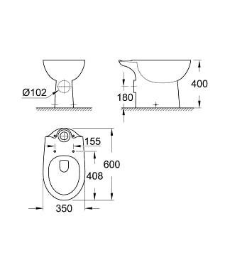 Унитаз Grohe Bau Ceramic 39428 436 с бачком купить в интернет-магазине Sanbest