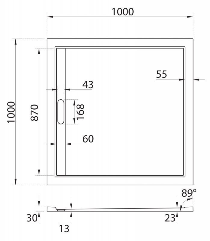 Душевой поддон Cezares TRAY AS-A 100x100 белый купить в интернет-магазине сантехники Sanbest