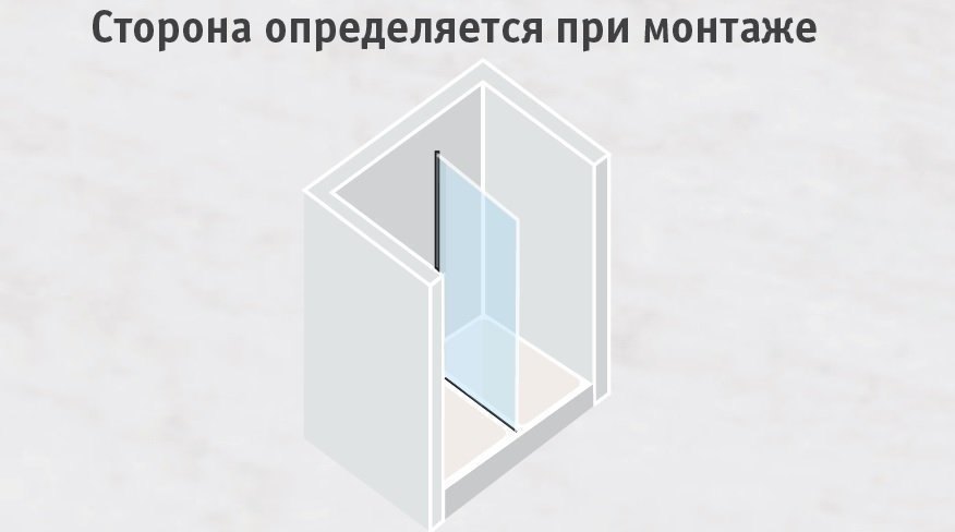 Душевое ограждение Vegas-Glass EAF 96х190 стекло матовое/профиль матовый хром купить в интернет-магазине Sanbest