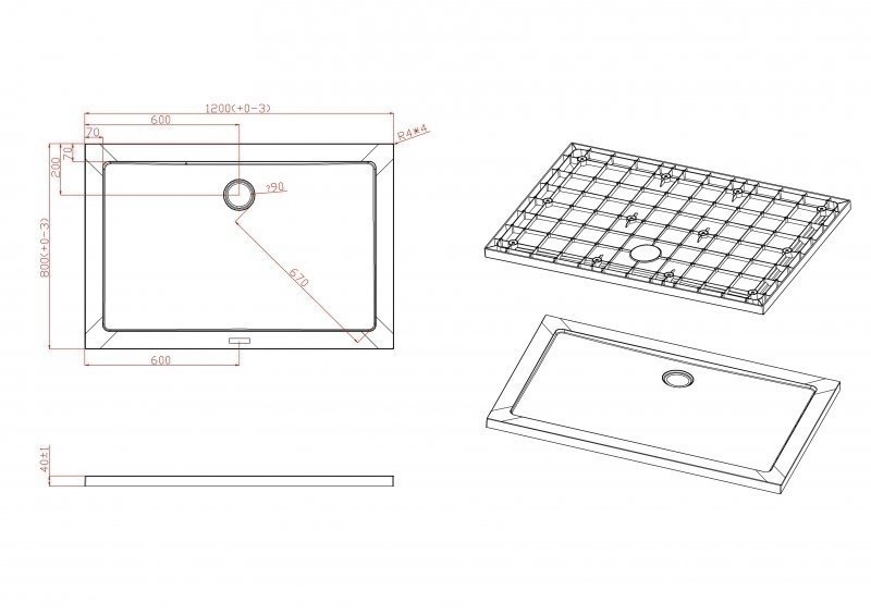 Душевой поддон Cezares TRAY-M-AH 120x80 купить в интернет-магазине Sanbest