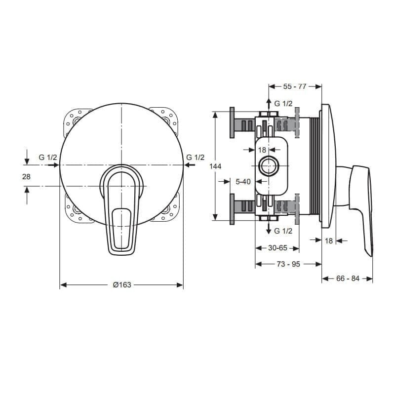 Смеситель для душа Ideal Standard Ceramix Blue A5666AA купить в интернет-магазине сантехники Sanbest