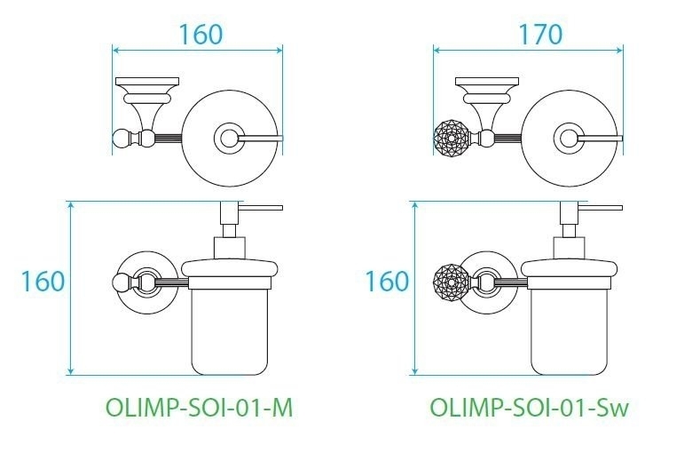 Диспенсер Cezares OLIMP-SOI-02-M бронза купить в интернет-магазине сантехники Sanbest