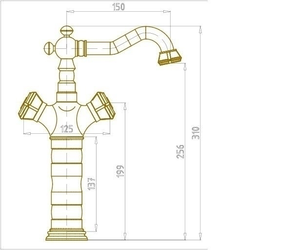 Смеситель для раковины Bronze De Luxe ROYAL 10219 купить в интернет-магазине сантехники Sanbest