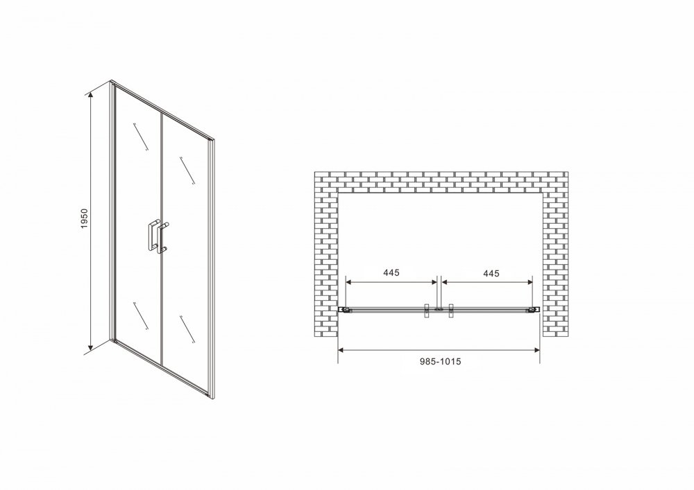 Душевая дверь Abber Sonnenstrand AG04100C 100 купить в интернет-магазине Sanbest