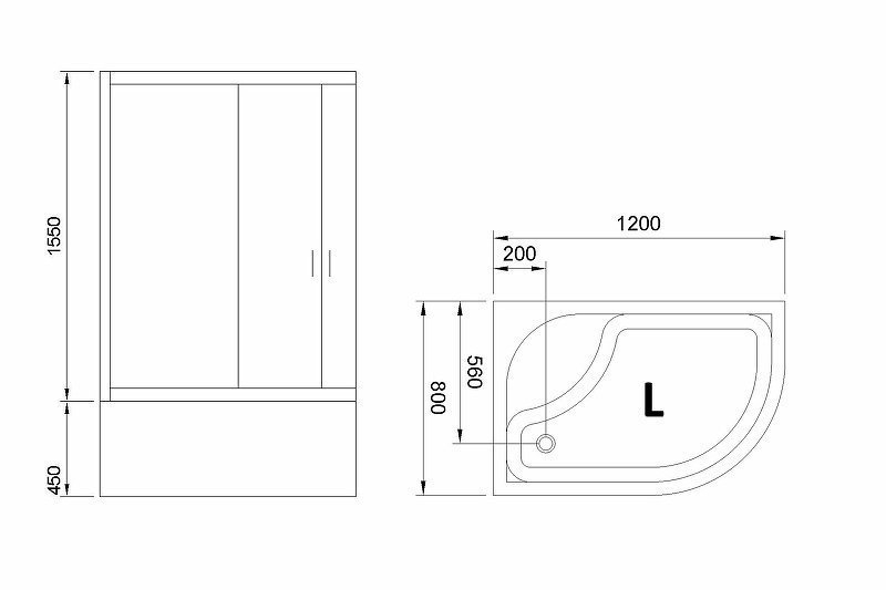 Душевой уголок Royal Bath RB8120BK-C 120х80 матовый купить в интернет-магазине Sanbest