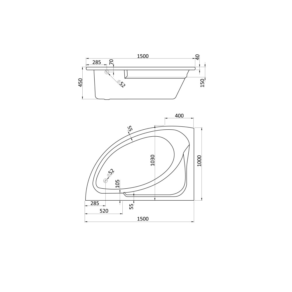 Ванна Santek Goa 150x100 купить в интернет-магазине Sanbest