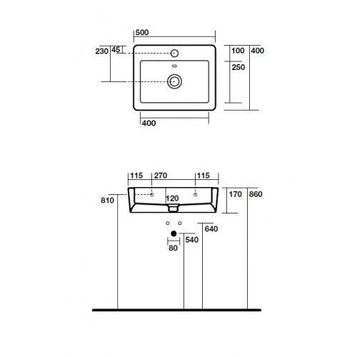 Раковина Kerasan Ego 3241 купить в интернет-магазине Sanbest