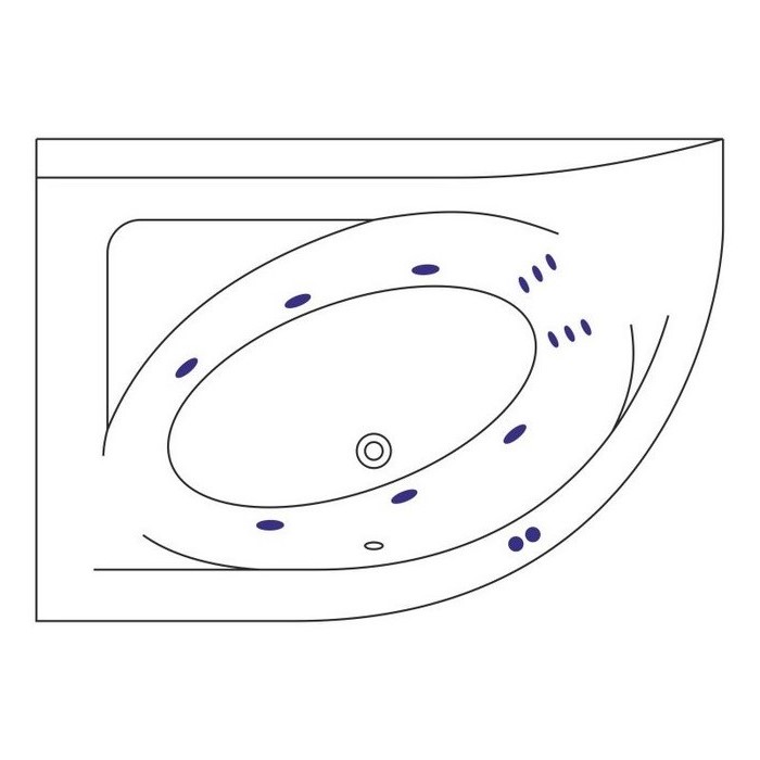 Гидромассажная ванна Excellent Aquarella LINE 170х110 форсунки белые купить в интернет-магазине Sanbest